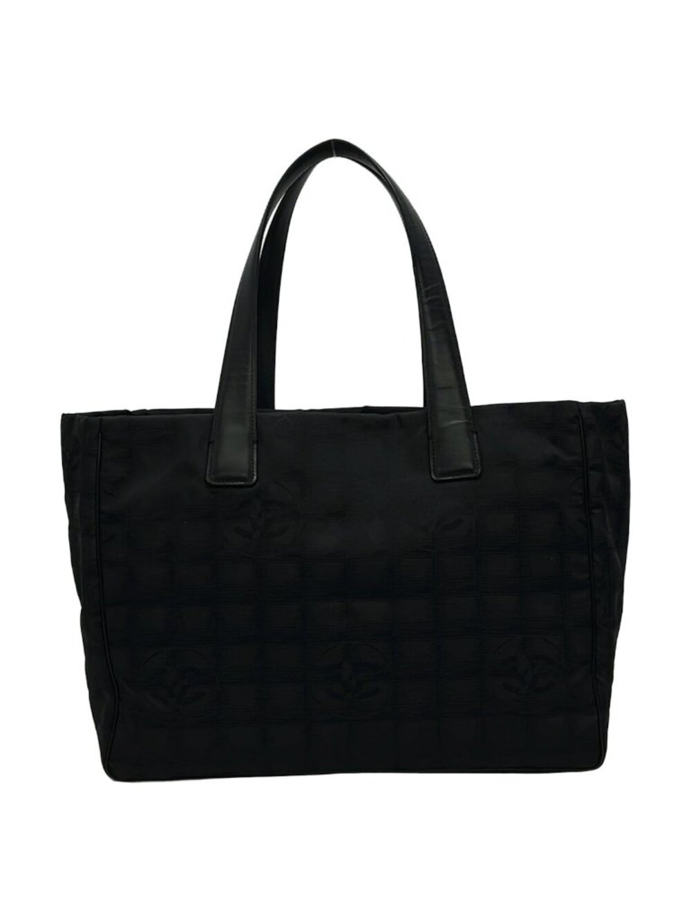 Chanel Tote New Travel Line MM Black Leather